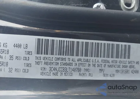 2020 Jeep Compass Limited Fwd from USA, damaged, VIN 3C4NJCCB3LT140780